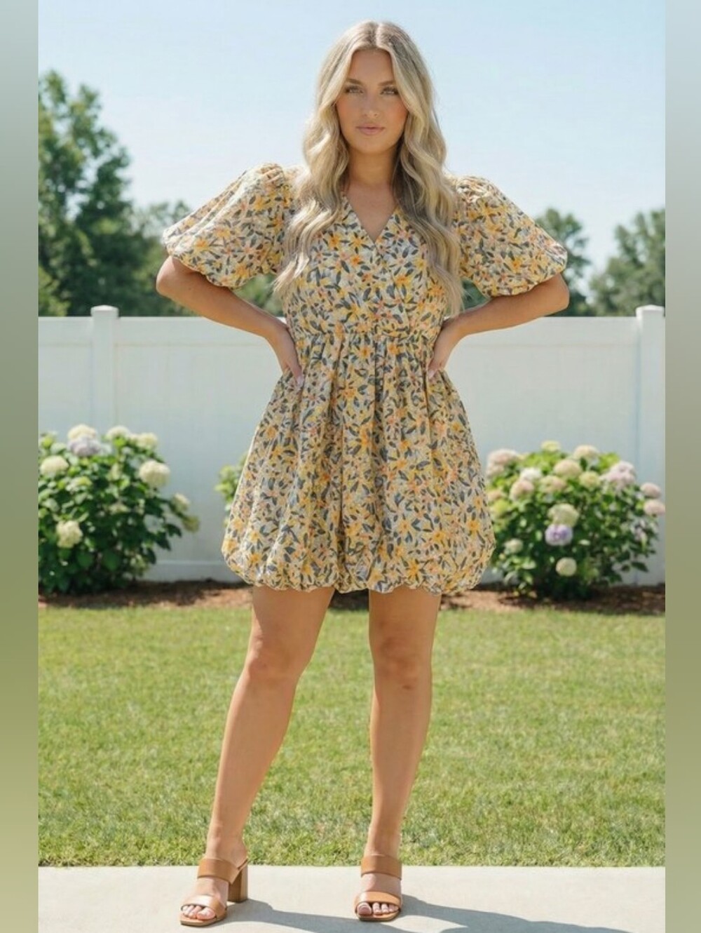 And The Why Full Size Floral Surplice Puff‎ Sleeve Dress NWT 2XL